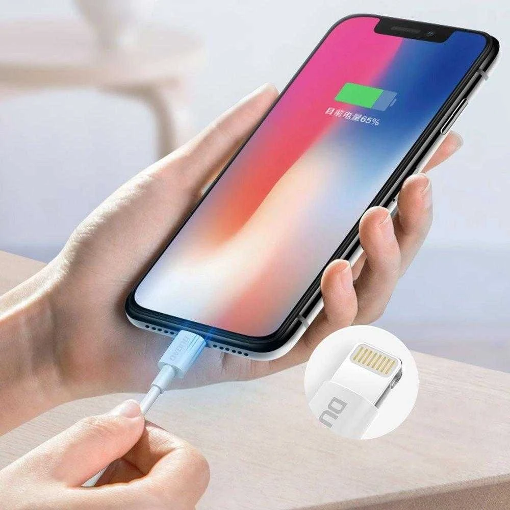 USB prie žaibo kabelis Dudao L1L 3A 1m (baltas)