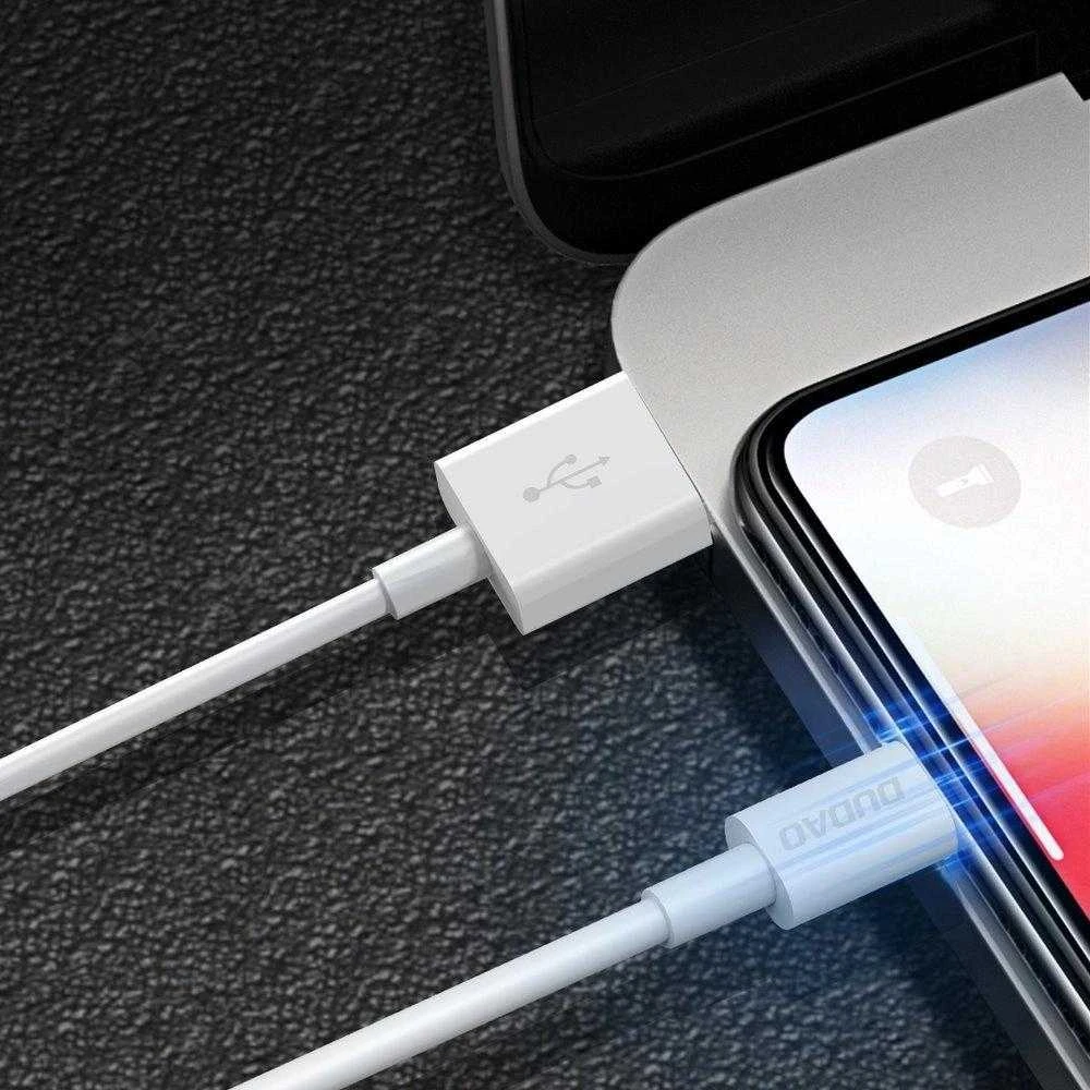 USB prie žaibo kabelis Dudao L1L 3A 1m (baltas)