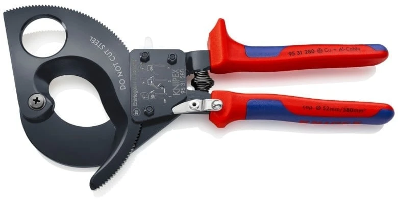 Wera Kabelių kirpimo terkšlinės žirklės Ø52mm/380mm², Knipex
