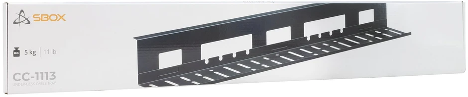 Kabelių tvarkiklis po stalu Sbox CC-1113, juodas