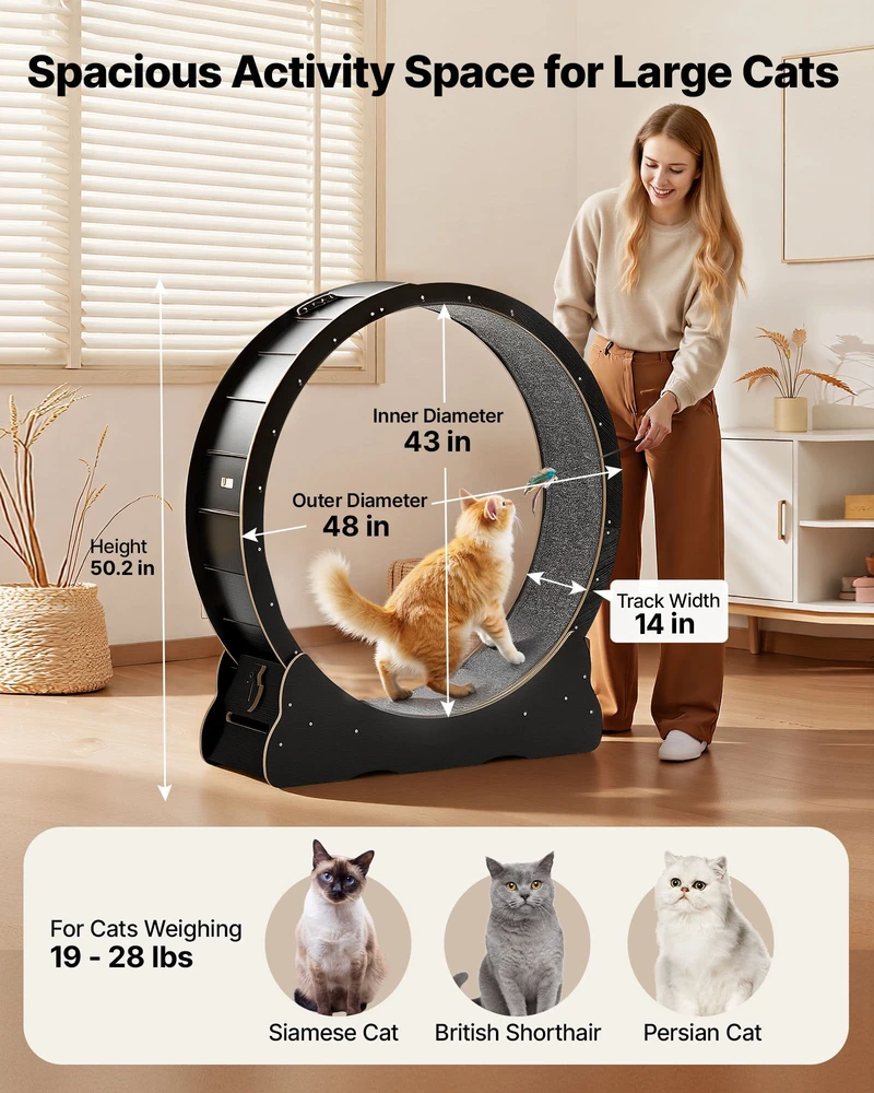 VEVOR Katės bėgimo ratas 120 cm juodas