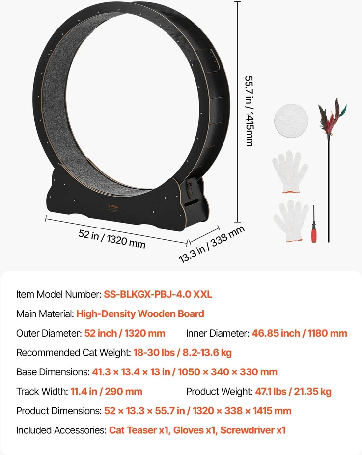 VEVOR Medinis kačių bėgimo ratas 132 cm