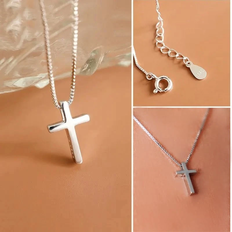 Sidabrinis kaklo papuošalas Cross