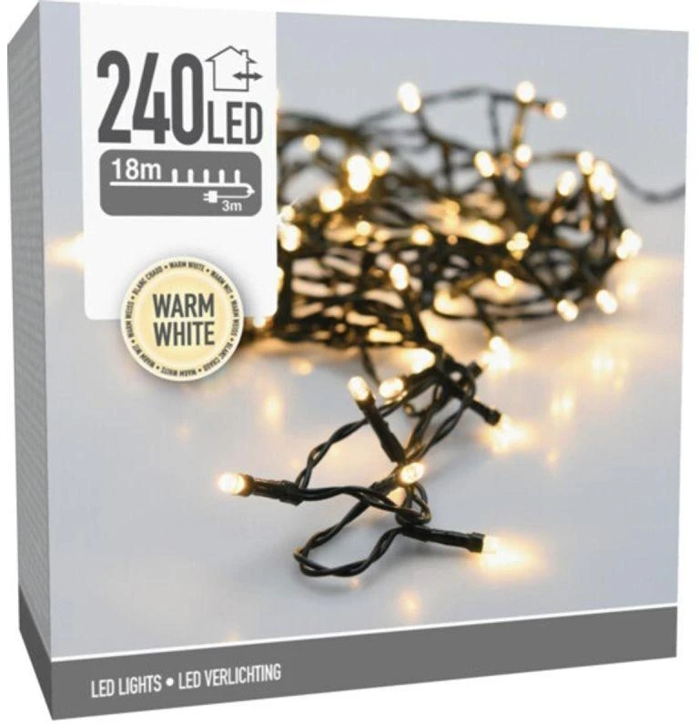 Bigbuy Christmas KALĖDINĖS EGLUTĖS GIRLIANDA 240 LED ŠILTAI BALTA