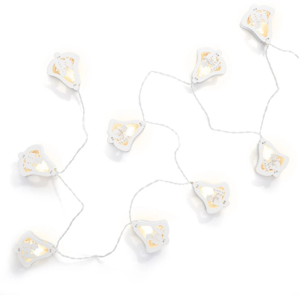 DecoKing Kalėdiniai LED varpeliai „Jingle Bells“, 10 vnt., šiltai balti
