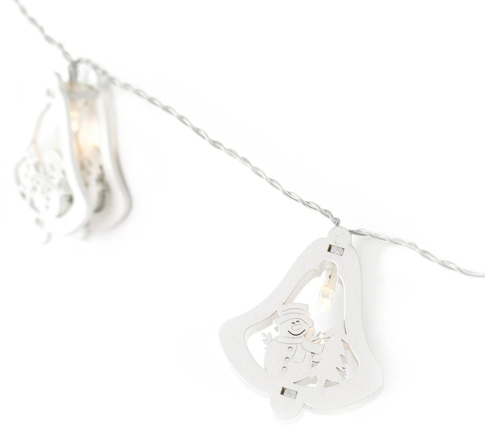 DecoKing Kalėdiniai LED varpeliai „Jingle Bells“, 10 vnt., šiltai balti