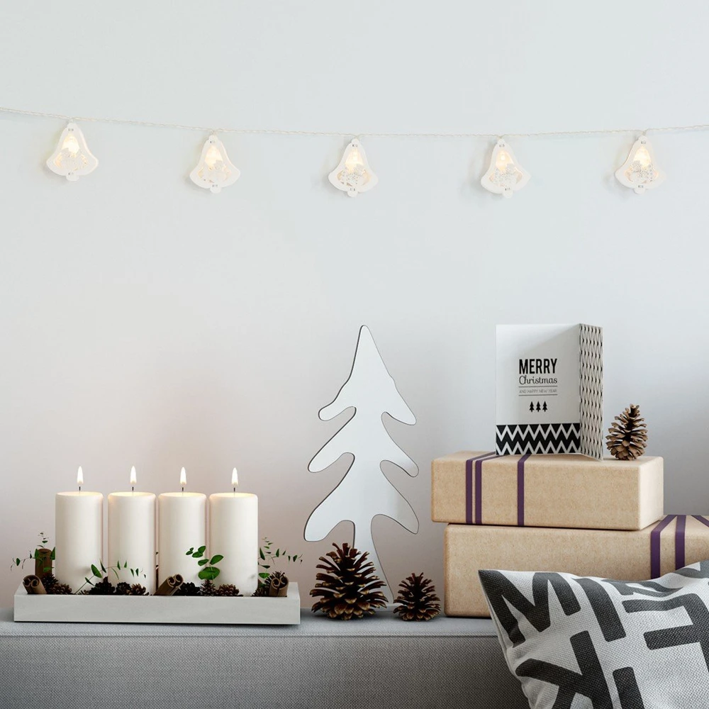 DecoKing Kalėdiniai LED varpeliai „Jingle Bells“, 10 vnt., šiltai balti