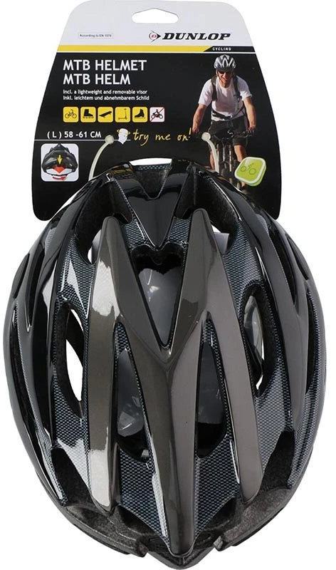 Kalnų dviračio šalmas Dunlop, L dydis (58–61 cm), juodas