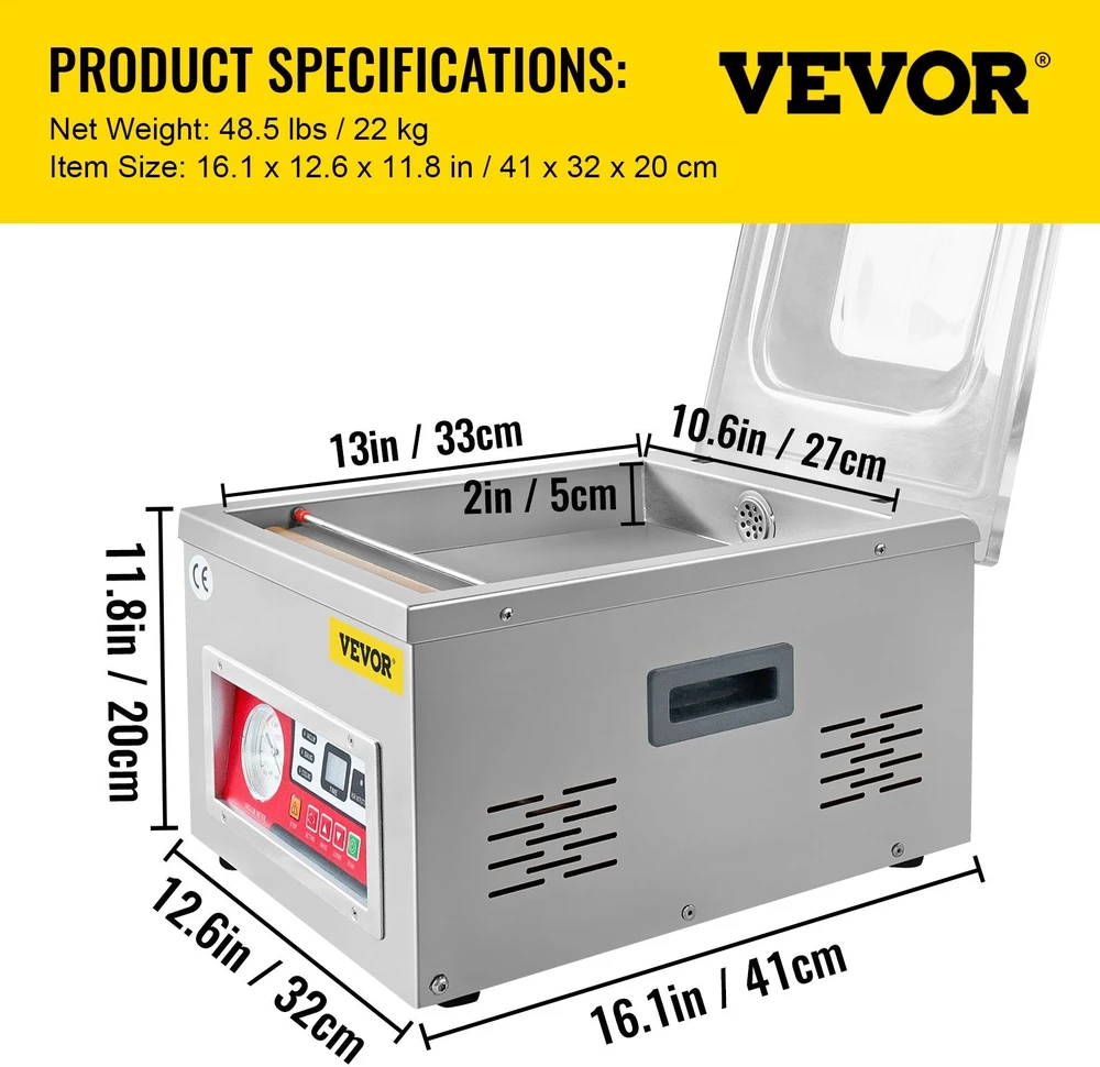 VEVOR Chamber vakuum pakavimo aparatas, 260W