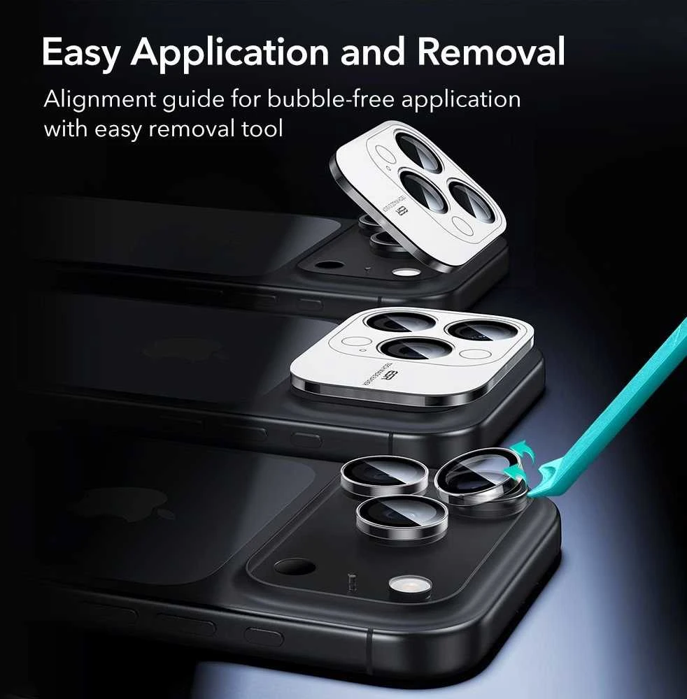 ESR Armorite kameros apsauga skirta Apple iPhone 14 Pro / Pro Max / 15 Pro / Pro Max / 16 Pro / Pro Max / 17 Pro / Pro Max – Clear