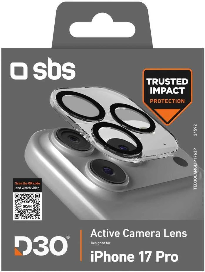 SBS Camera Glass skirtas Apple iPhone 17 Pro su D3O Technology