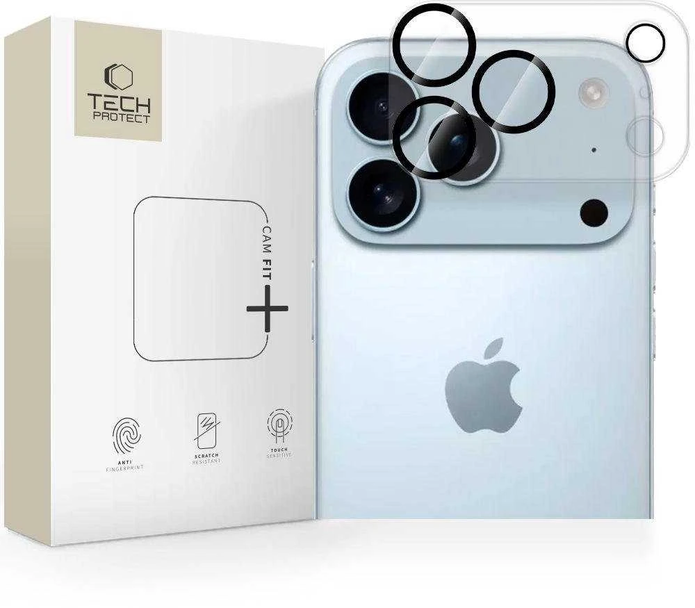 „Tech-Protect Cam Fit+“ kameros dėklas, skirtas „iPhone 17 Pro Max“ – skaidrus