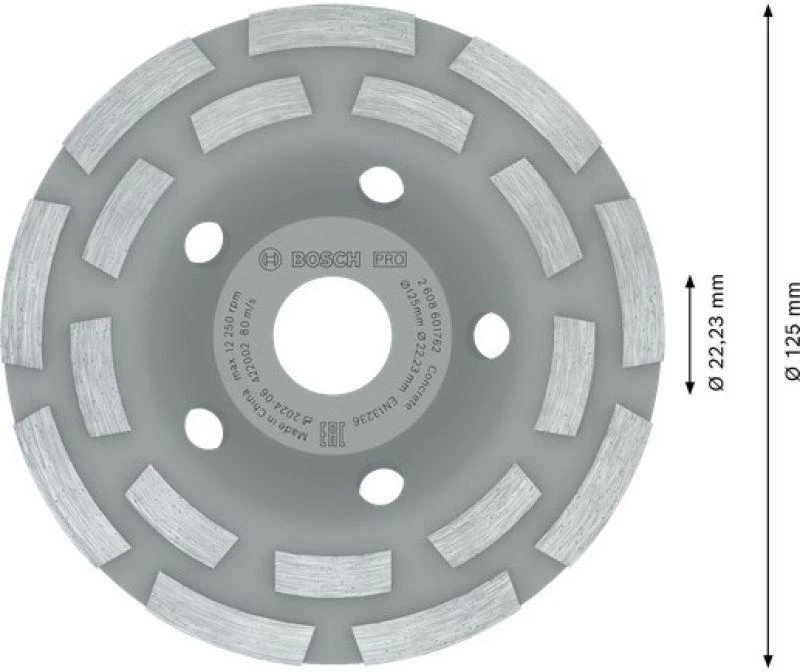 Bosch Deimant.šlif.diskas 125 x 22.23 mm Concrete