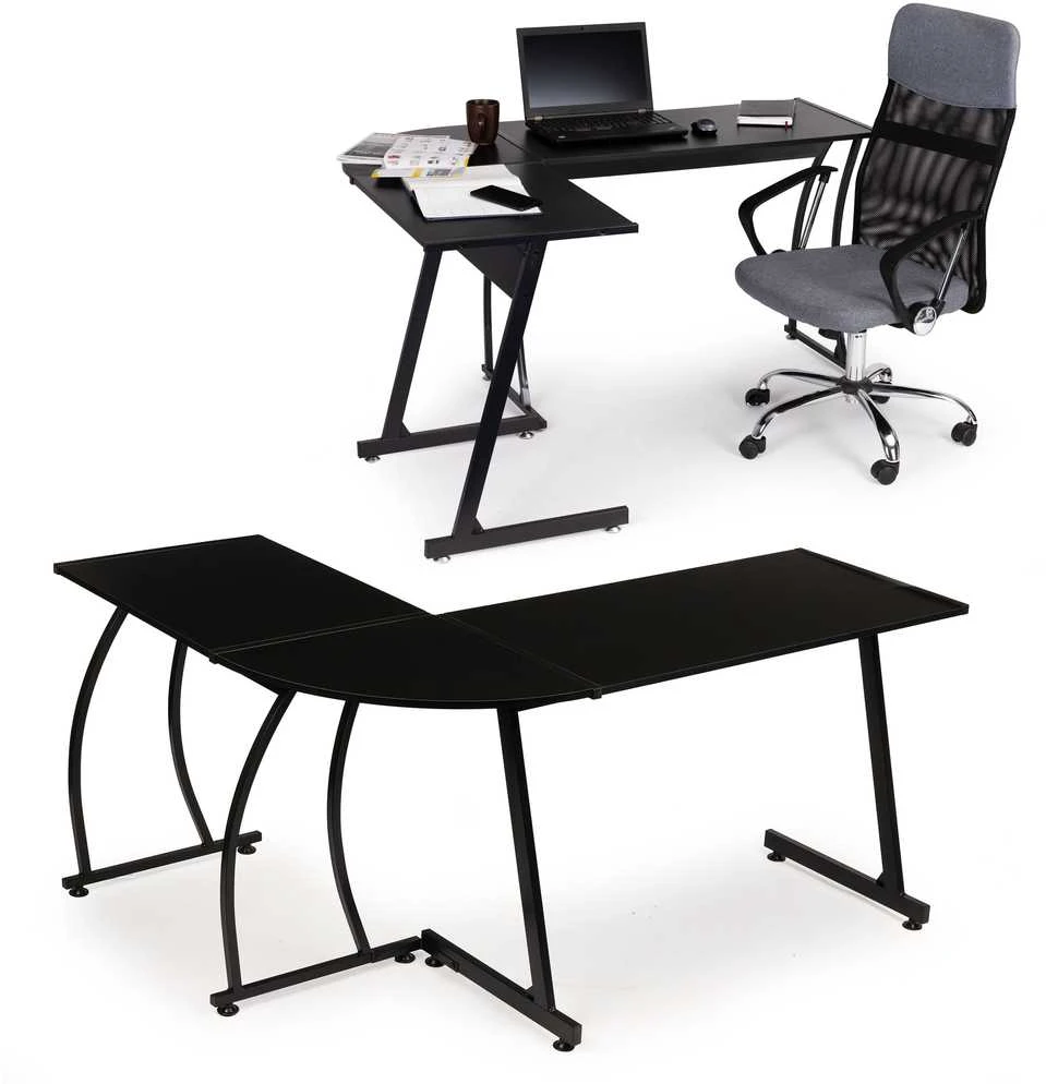 Modernhome Office Biuro kampinis žaidimų stalas LOFT juodas mokyklinis stalas