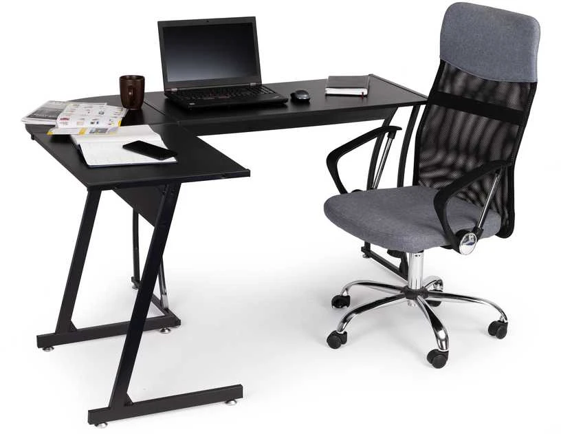 Modernhome Office Biuro kampinis žaidimų stalas LOFT juodas mokyklinis stalas
