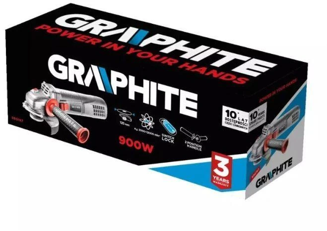 Kampinis šlifuoklis GRAPHITE 59G187 900W, 125mm, reguliuojamas greitis