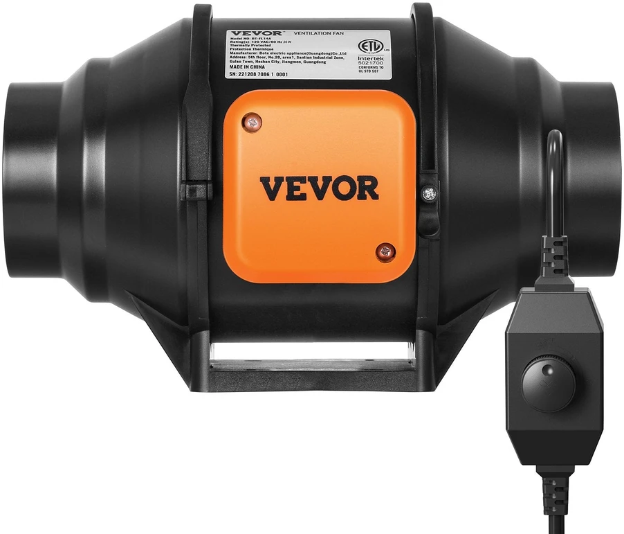 VEVOR 102mm ortakinis ventiliatorius su greičio reguliavimu