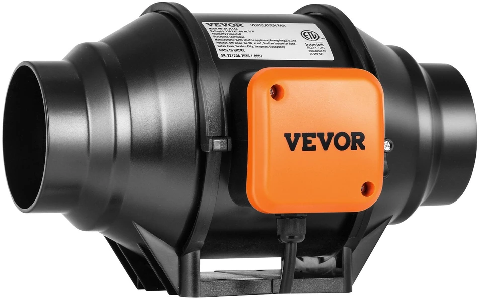 VEVOR 102mm ortakinis ventiliatorius su greičio reguliavimu