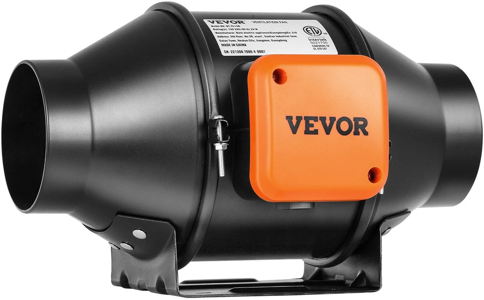 VEVOR 10 cm ortakių ventiliatorius su greičio kontrole