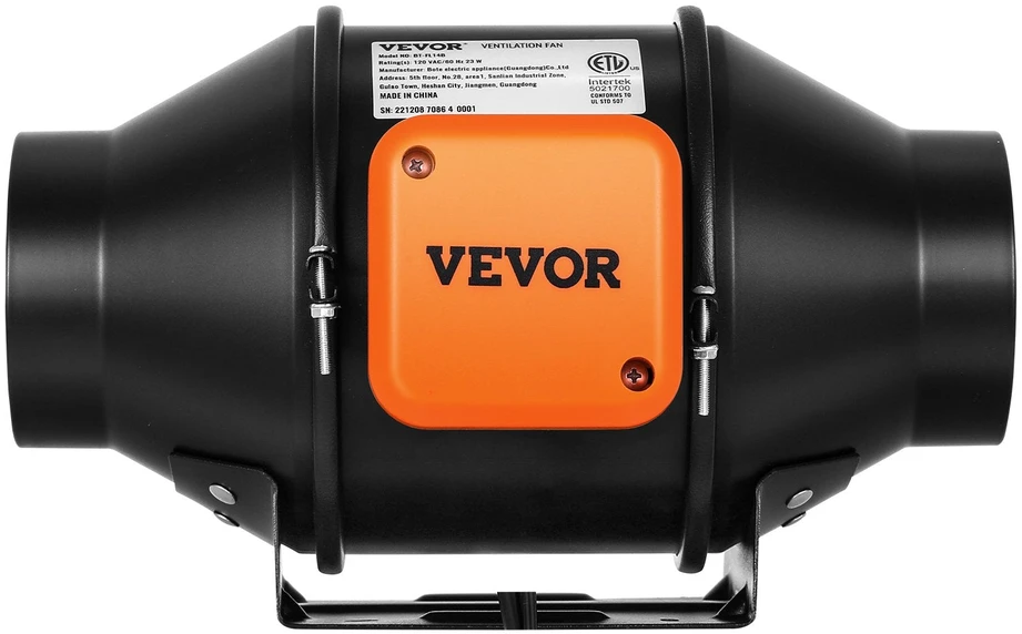 VEVOR 10 cm ortakių ventiliatorius su greičio kontrole