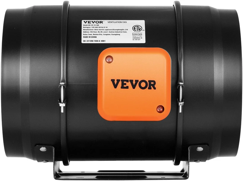 VEVOR 20 cm ortakio ventiliatorius su keičiamu greičiu