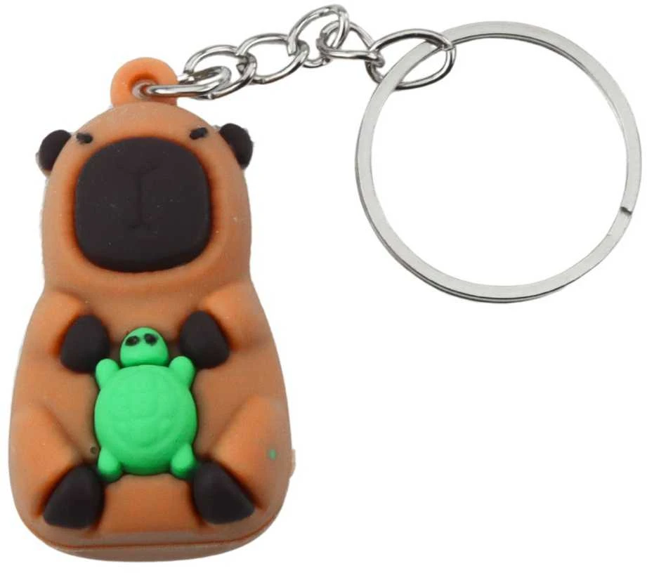 Lean Toys Raktų pakabukas iš silikono su kapibara, įvairūs dizainai