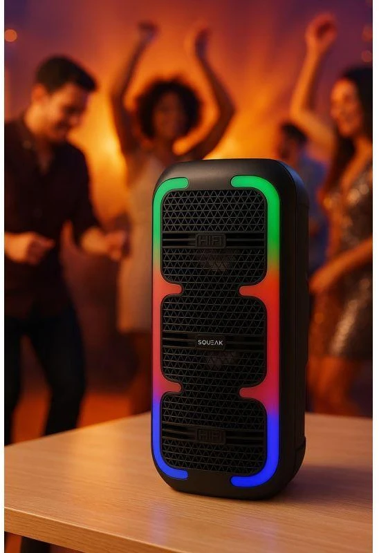 Karaoke garsiakalbis SQUEAK BEATONE BLUETOOTH 5.3, 45W FM RADIJAS, MICROSD, AUX, USB, USB-C SQ1009