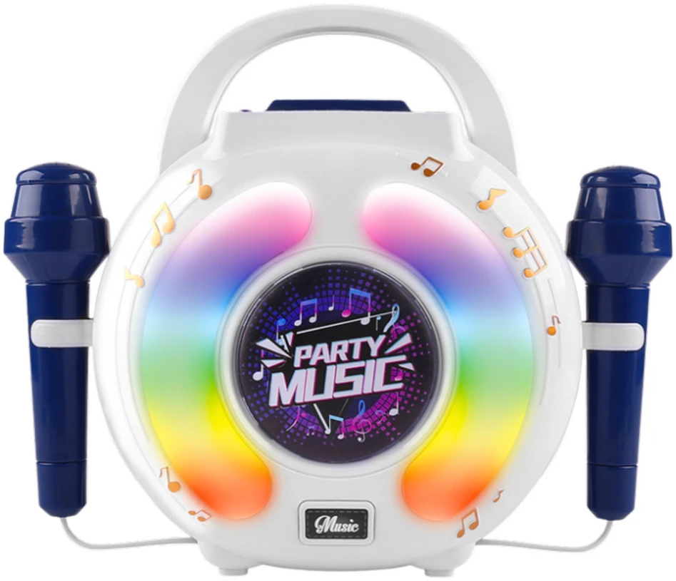 Lean Toys Interaktyvi muzikos kolonėlė vaikams su mikrofonais ir LED šviesomis