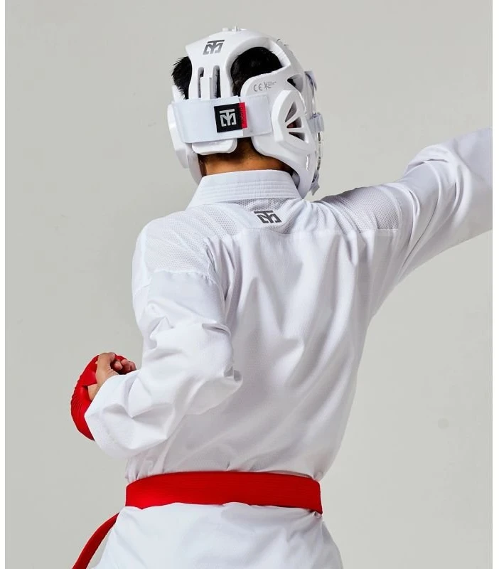Karate šalmas su veido apsauga Mooto Extera 3 Pro, baltas