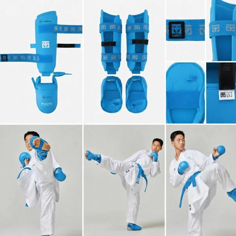 Karate WKF Mėlyni blauzdų ir pėdų apsaugai | MOOTO