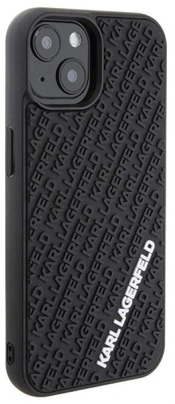 Karl Lagerfeld KLHCP15S3DMKRLK Apple iPhone 15/ 14 / 13 6.1″ juodos spalvos kietas dėklas 3D Rubber Multi Logo
