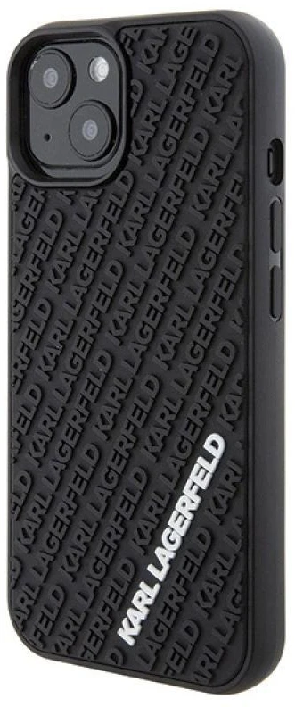 Karl Lagerfeld KLHCP15S3DMKRLK Apple iPhone 15/ 14 / 13 6.1″ juodos spalvos kietas dėklas 3D Rubber Multi Logo