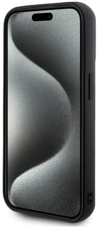 Karl Lagerfeld KLHCP15L3DRKSDLK Apple iPhone 15 Pro 6.1″ juodos spalvos kietas dėklas 3D Rubber Signature