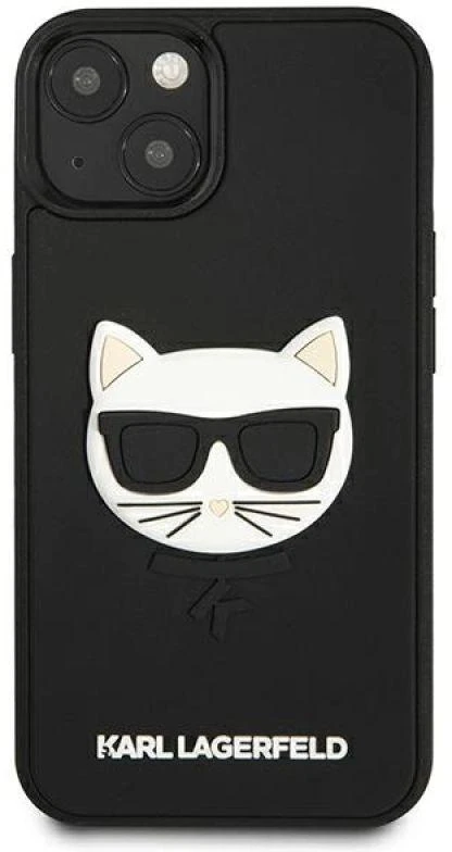 Karl Lagerfeld KLHCP13SCH3DBK 13 mini 5,4″ juodos spalvos kietas dėklas 3D Rubber Choupette