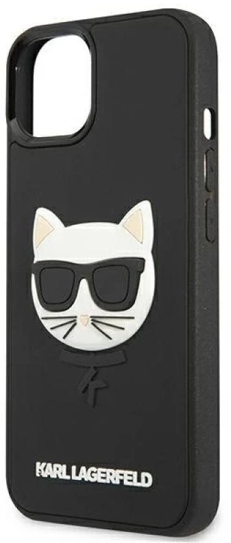 Karl Lagerfeld KLHCP13SCH3DBK 13 mini 5,4″ juodos spalvos kietas dėklas 3D Rubber Choupette