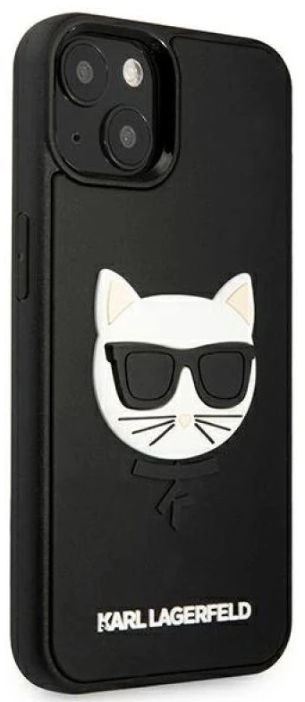 Karl Lagerfeld KLHCP13SCH3DBK 13 mini 5,4″ juodos spalvos kietas dėklas 3D Rubber Choupette