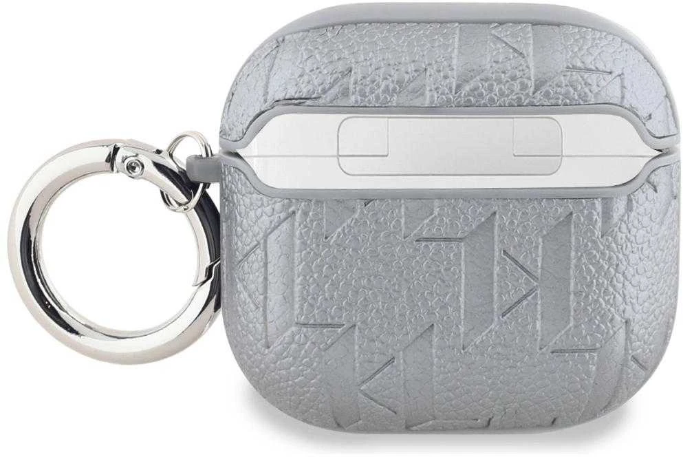Karl Lagerfeld Monogram Karl Head Dėklas skirtas AirPods 4 sidabro spalvos
