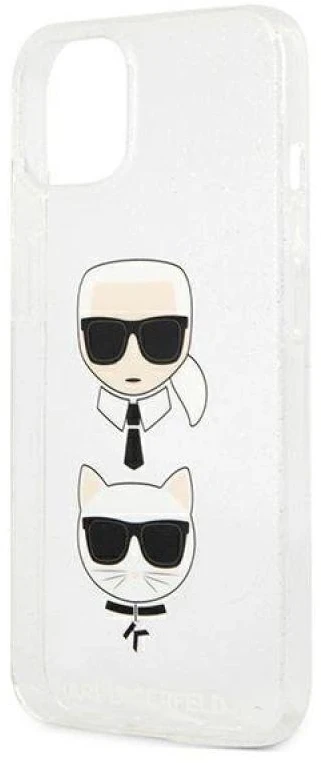 Dėklas Karl Lagerfeld HARDCASE KLHCP13SKCTUGLS IPHONE 13 MINI GLITTER KARL'S&CHOUPETTE Sidabrinis