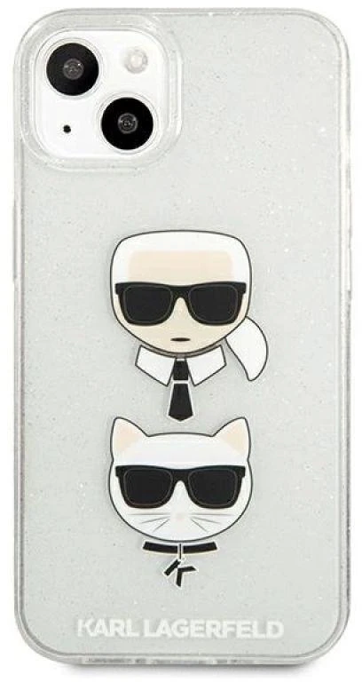 Dėklas Karl Lagerfeld HARDCASE KLHCP13SKCTUGLS IPHONE 13 MINI GLITTER KARL'S&CHOUPETTE Sidabrinis