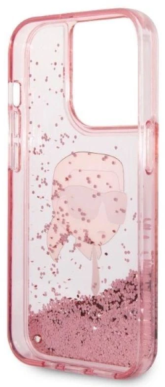 Karl Lagerfeld KLHCP14XLNKHCP Apple iPhone 14 Pro Max 6,7″ rožinės spalvos kietas dėklas Glitter Karl Head