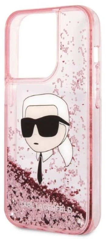 Karl Lagerfeld KLHCP14XLNKHCP Apple iPhone 14 Pro Max 6,7″ rožinės spalvos kietas dėklas Glitter Karl Head