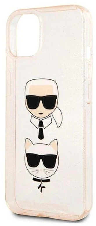 Dėklas Karl Lagerfeld HARDCASE KLHCP13SKCTUGLGO IPHONE 13 MINI GLITTER KARL'S&CHOUPETTE GOLD