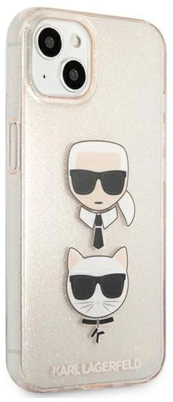 Dėklas Karl Lagerfeld HARDCASE KLHCP13SKCTUGLGO IPHONE 13 MINI GLITTER KARL'S&CHOUPETTE GOLD