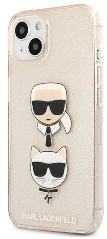 Dėklas Karl Lagerfeld HARDCASE KLHCP13SKCTUGLGO IPHONE 13 MINI GLITTER KARL'S&CHOUPETTE GOLD