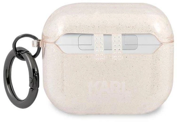 Karl Lagerfeld KLA3UKHGD AirPods 3 dėklas aukso spalvos Glitter Karl`s Head