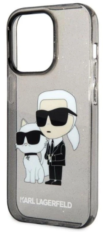 Karl Lagerfeld KLHCP14XHNKCTGK iPhone 14 Pro Max 6,7" juoda/juodas kietas dėklas IML GLIT NFT Karl&Choupette