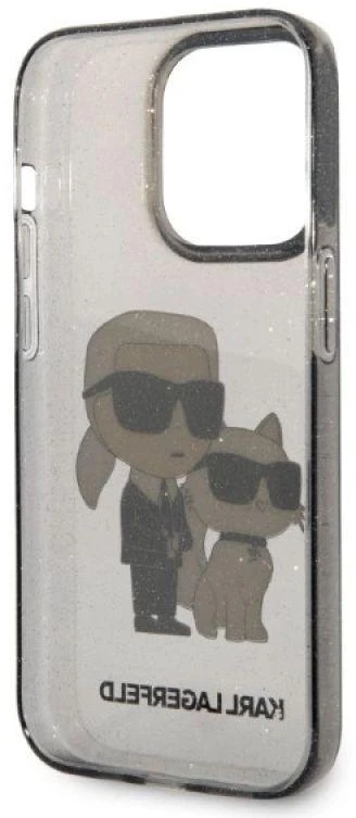 Apple iPhone 14 Pro Karl Lagerfeld dėklas IML GLIT NFT Karl&Choupette (KLHCP14LHNKCTGK) juodos spalvos