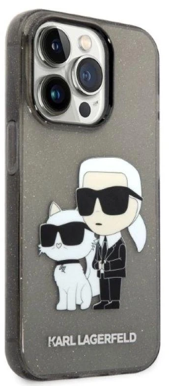 Apple iPhone 14 Pro Karl Lagerfeld dėklas IML GLIT NFT Karl&Choupette (KLHCP14LHNKCTGK) juodos spalvos