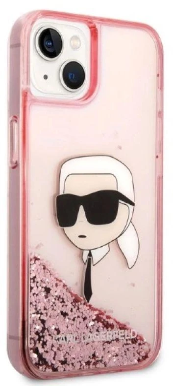 Karl Lagerfeld dėklas, skirtas iPhone 14 Plus 6,7 KLHCP14MLNKHCP rožinė kietas dėklas , skirtas Glitter Karl Head