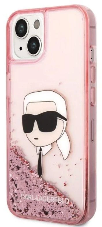 Karl Lagerfeld dėklas, skirtas iPhone 14 Plus 6,7 KLHCP14MLNKHCP rožinė kietas dėklas , skirtas Glitter Karl Head